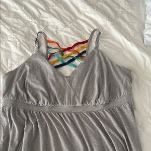 Cacique Red and Gray Chemise Strappy Back Sleepwear